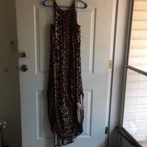 New Stillettos Animal Print Maxi Dress Knotted Bottom stretch Liteweight Medium
